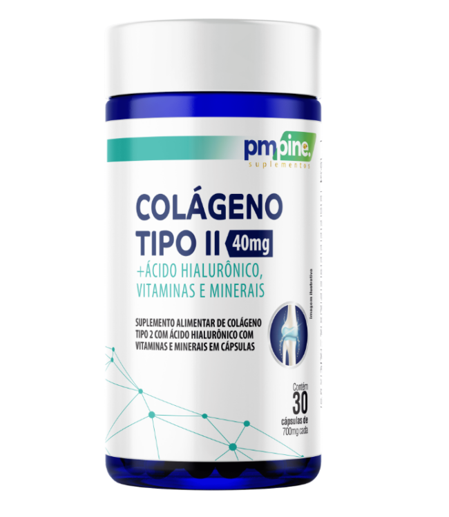 COLÁGENO TIPO II + ÁCIDO HIALURONICO 700mg 30caps (1 ao dia) PMPINE