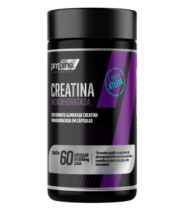 CREATINA MONOHIDRATADA 100% PURA 600mg 60caps PMPINE