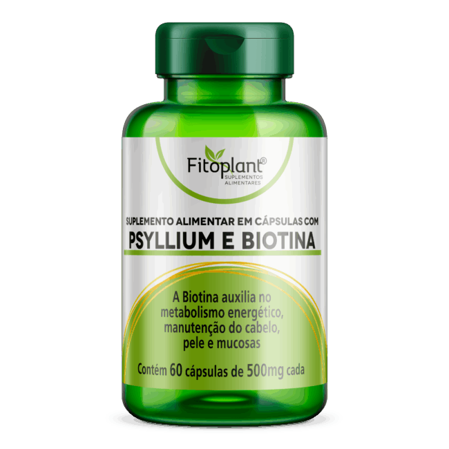 PSYLLIUM E BIOTINA 600 MG 60 CAPS  FITOPLANT