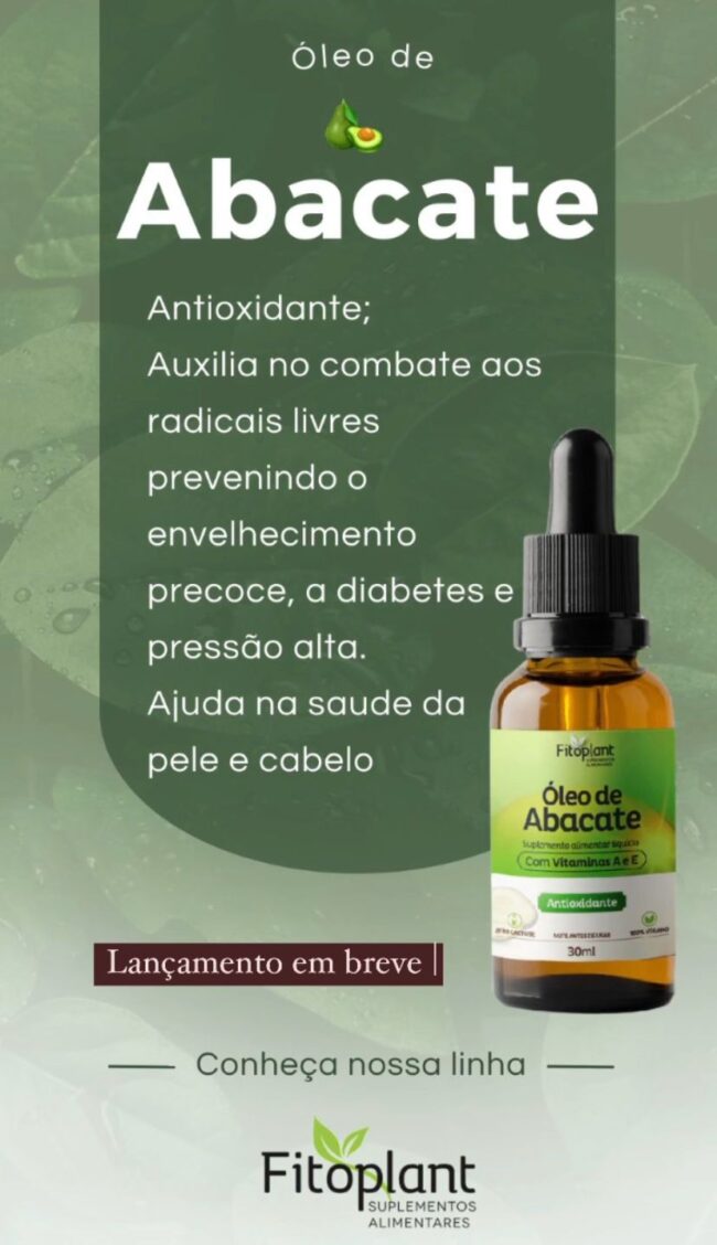 OLEO DE ABACATE 30ML FITOPLANT