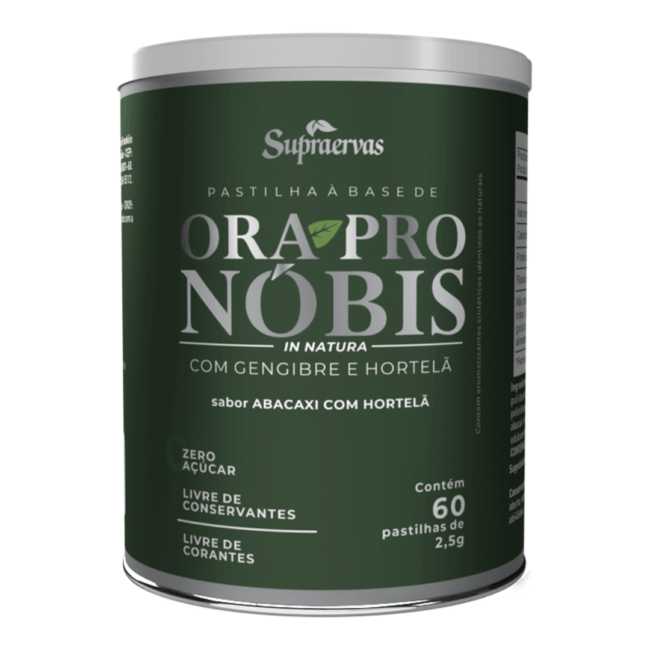 ORA PRO NOBIS C/ CURCUMA SABOR ABACAXI E HORTELÃ 60 pastilha