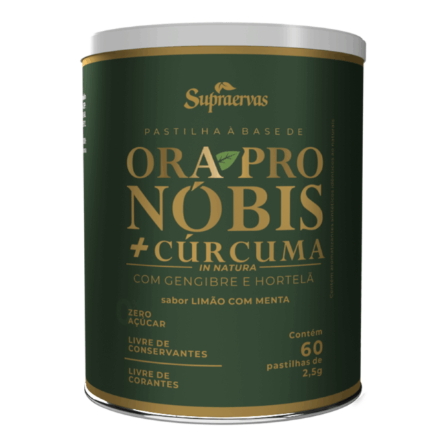 ORA PRO NOBIS C/ CURCUMA SABOR LIMÃO COM MENTA 60 pastilhas