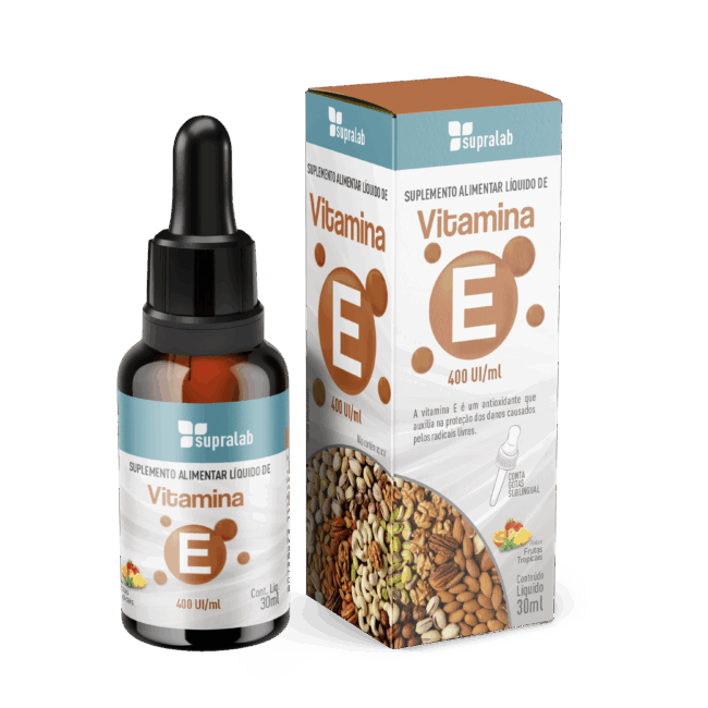 VITAMINA E SUBLINGUAL GOTAS SABOR FRUTAS TROPICAIS 30ml